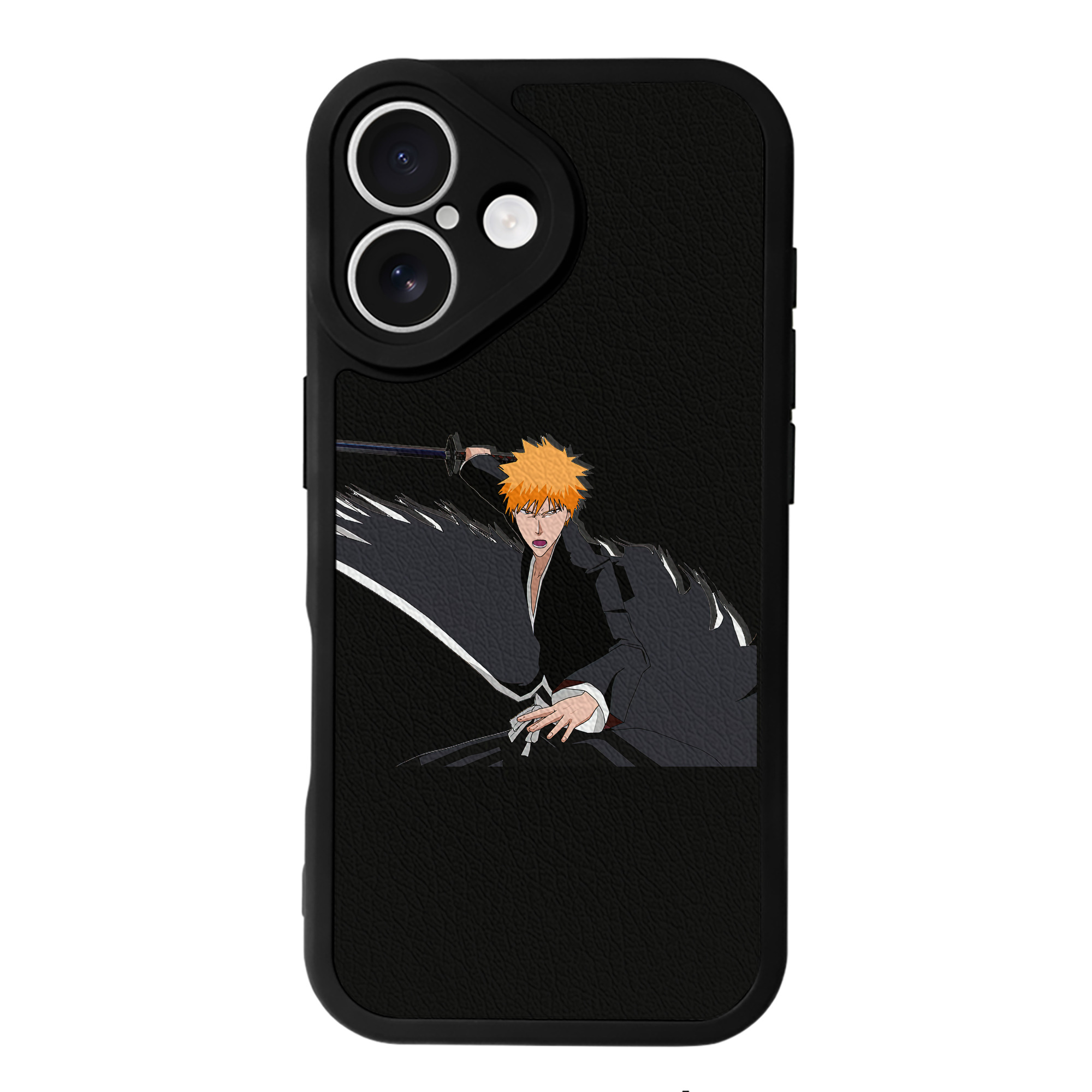 ブリーチ 黒崎一護（くろさき いちご）BLEACH Kurosaki Ichigo 【iPhone 16シリーズ対応】シリコンスマホケース（レザー調） 材質：シリコン